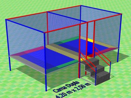 CAMA ELASTICA QUADRADA MODULO2 - 2M x 4M x 2,7M