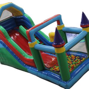 Tobogã Inflável Casinha com Piscina de Bolinhas - 2,80m x 7m x 4m-1002