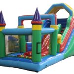 Tobogã Inflável Casinha com Piscina de Bolinhas - 2,80m x 7m x 4m-0