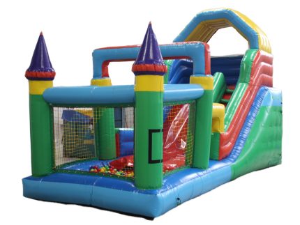 Tobogã Inflável Casinha com Piscina de Bolinhas - 2,80m x 7m x 4m-0